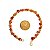 Pulseira Ágata Cornalina Corrente Natural Rolada Dourado - Imagem 2