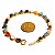 Pulseira Corrente Pedra Mistas Natural Rolada Dourado - Imagem 1