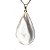 Colar Gota Cristal Quartzo Comum Montagem Pino Prateado - Imagem 1