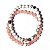 Pulseira Pedra Howlita e Quartzo Rosa Para Casal Bolinha 6mm - Imagem 2