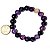 Pulseira Bolinha Pedra Ágata Lilas Rolada Fio SiliconePB3706 - Imagem 2