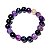 Pulseira Bolinha Pedra Ágata Lilas Rolada Fio SiliconePB3706 - Imagem 1