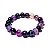 Pulseira Bolinha Pedra Ágata Lilas Rolada Fio SiliconePB3706 - Imagem 3