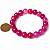 Pulseira Bolinha Pedra Agata Rosa 10mm Rolada Fio Silicone - Imagem 3