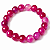 Pulseira Bolinha Pedra Agata Rosa 10mm Rolada Fio Silicone - Imagem 5