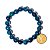 Pulseira Bolinha Pedra Agata Azul Rolada Fio Silicone - Imagem 1