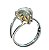 Anel Cristal Rutilado Gota Cabochão 13mm Ajustável Prata 950 - Imagem 2