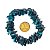 Pulseira Cascalho Pedra Apatita Azul Fio Fibra Silicone - Imagem 2