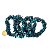 Pulseira Cascalho Pedra Apatita Azul Fio Fibra Silicone - Imagem 4