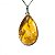 Colar Gota Pedra Natural Citrino Amarelo Pino Prata 950 - Imagem 3