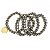 Pulseira Bolinha Pedra Pirita Rolada Fio Silicone - Imagem 2