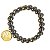 Pulseira Bolinha Pedra Pirita Rolada Fio Silicone - Imagem 4
