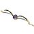Bracelete Ágata Lilás Pedra Natural Mini Cabochão Dourado - Imagem 4