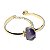 Bracelete Ágata Lilás Pedra Natural Mini Cabochão Dourado - Imagem 1
