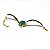 Bracelete Quartzo Verde Pedra Natural Mini Cabochão Dourado - Imagem 4