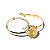Bracelete Citrino Pedra Natural Mini Cabochão Dourado - Imagem 3