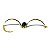 Bracelete Obsidiana Pedra Natural Mini Cabochão Dourado - Imagem 3