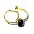 Bracelete Obsidiana Pedra Natural Mini Cabochão Dourado - Imagem 4