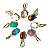 Kit 05 Mini Pingente Ponto de Luz Misto Cabochão Garra 8mm - Imagem 1