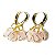 Brinco Trio do Coração Quartzo Rosa Montagem Dourado - Imagem 3