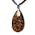 Colar Gota Bronzita Pedra Natural Montagem Pino Prateado - Imagem 2