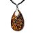 Colar Gota Bronzita Pedra Natural Montagem Pino Prateado - Imagem 3