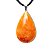 Colar Gota Quartzo Tangerina Pedra Natural Montagem Prateado - Imagem 1