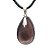 Colar Gota Quartzo Fume Pedra Natural Montagem Pino Prateado - Imagem 1