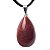 Colar Gota Quartzo Vermelho Montagem Pino Prateado - Imagem 1