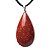 Colar Gota Quartzo Vermelho Montagem Pino Prateado - Imagem 3