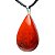 Colar Gota Jaspe Vermelho Natural Montagem Pino Prateado - Imagem 2