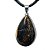 Colar Gota Ônix Preto Pedra Natural Montagem Pino Prateado - Imagem 4