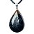 Colar Gota Ônix Preto Pedra Natural Montagem Pino Prateado - Imagem 1