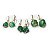 01 Brinco Cesta Amarrada Pedra Ágata Verde Dourado - Imagem 7