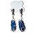 01 Brinco Cesta Amarrada Pedra Ágata Azul Prateado - Imagem 7