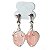01 Brinco Cesta Amarrada Pedra Quartzo Rosa Prateado - Imagem 7