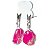 01 Brinco Cesta Amarrada Pedra Ágata Rosa Prateado - Imagem 4