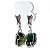 01 Brinco Cesta Amarrada Pedra Ágata Verde Prateado - Imagem 6