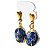 01 Brinco Cesta Amarrada Pedra Sodalita Azul Dourado - Imagem 10