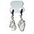 01 Brinco Cesta Amarrada Pedra Quartzo Cristal Prateado - Imagem 3