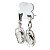 01 Brinco Cesta Amarrada Pedra Quartzo Cristal Prateado - Imagem 7