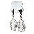 01 Brinco Cesta Amarrada Pedra Quartzo Cristal Prateado - Imagem 6
