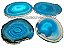 Chapa de Agata Azul Claro Porta Copos Ou Artesanato G 100mm - Imagem 1
