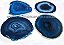 Chapa de Agata Azul Escuro Porta Copos Ou Artesanato G 100mm - Imagem 1