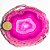 Chapa de Agata Rosa 10cm Porta Copos Ou Artesanato Tamanho Grande - Imagem 2