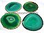 Chapa de Agata Verde Porta Copos Ou Artesanato G 100mm - Imagem 1