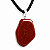 Colar Pedra Quartzo Vermelho Pedrinha Rolado Pino Prateado - Imagem 1