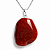 Colar Pedrinha Quartzo Vermelho Rolado Montagem Prata 950 - Imagem 1