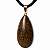 Colar Gota Bronzita Pedra Natural Montagem Pino Dourado - Imagem 2