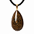Colar Gota Bronzita Pedra Natural Montagem Pino Dourado - Imagem 1